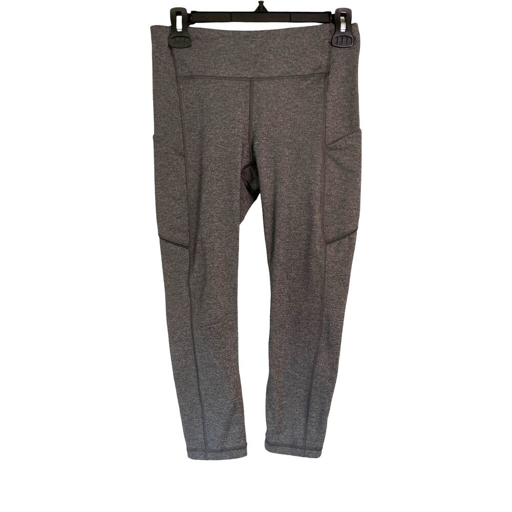 Lululemon Heather Gray Crop Leggings Size 6 High Rise 21” Inseam Run Training
